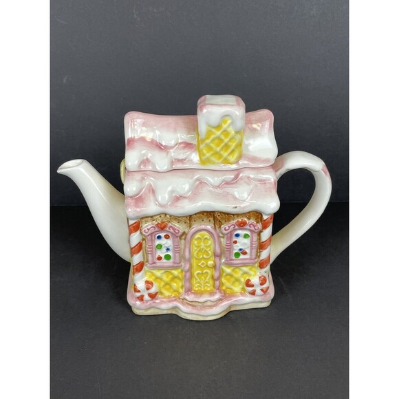 Vintage Matt Hromalik Gingerbread Christmas Teapot Hand Painted Otagiri Japan - Picture 12 of 14